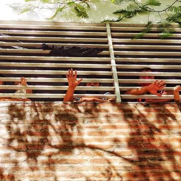 People held in mandatory quarantine at School N°18, which served as a quarantine center, in the city of Formosa, on January 21, 2021.